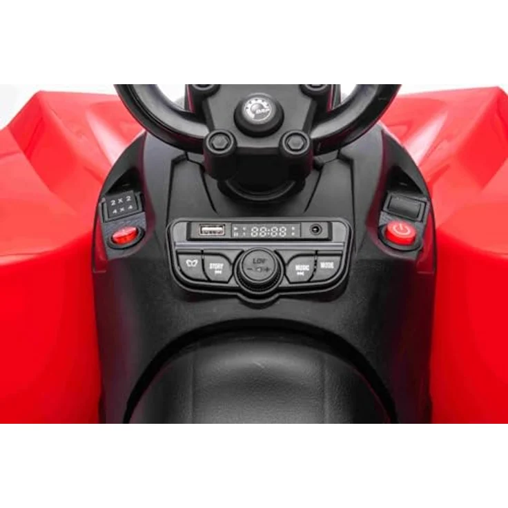 RIRICAR Kinder Elektro Quad 12V Can-am Renegade, rot, Einsitzer mit LED-Leuchten, 12-V-Batterie, 2 x 35-W-Motoren, weiche Eva-Räder, MP3-Player – Bild 4