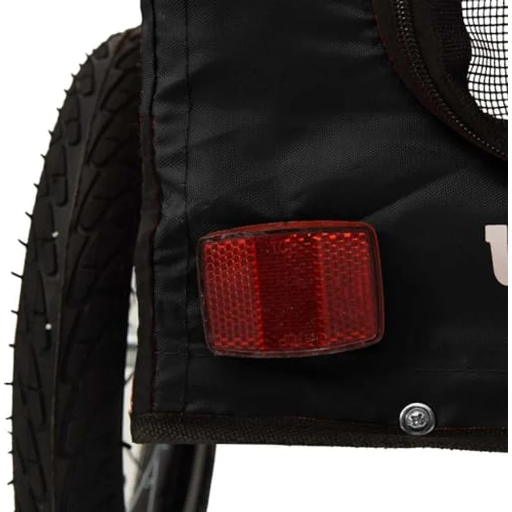 vidaXL Fahrradhundeanhänger Fahrradanhänger Schwarz Oxford-Gewebe & Eisen, 45 kg Tragfähigkeit – Bild 6