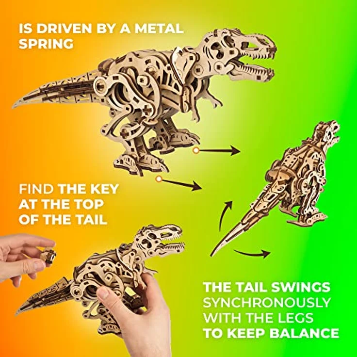 UGEARS Tyrannosaurus Rex - 3D Holzpuzzle für Erwachsene mit zweibeiniger Bewegung - Preisvergleich – Bild 5