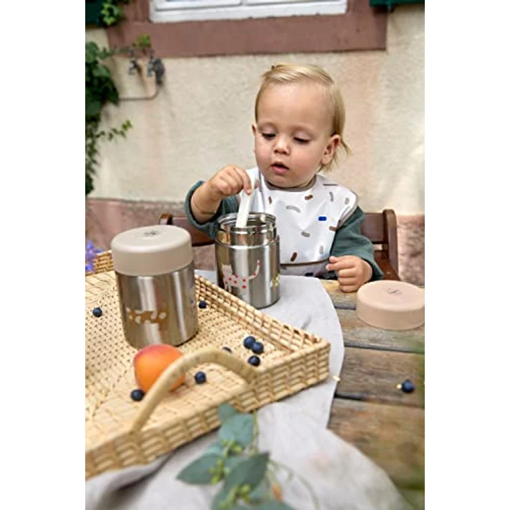 LÄSSIG Baby Kinder Thermo Warmhaltebox Brei Snacks auslaufsicher Edelstahl 315 ml/Food Jar Little Mateys royal blue – Bild 5
