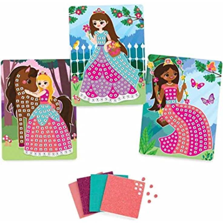 Sticky Mosaics ORB Travel Pack Prinzessin Mosaik Klebebilder Reisespiele Kinder Bastelset Geschenke für Mädchen & Jungen, Moosgummi Aufkleber Beschäftigung Geschenkideen Deko basteln ab 4 Jahre – Bild 2