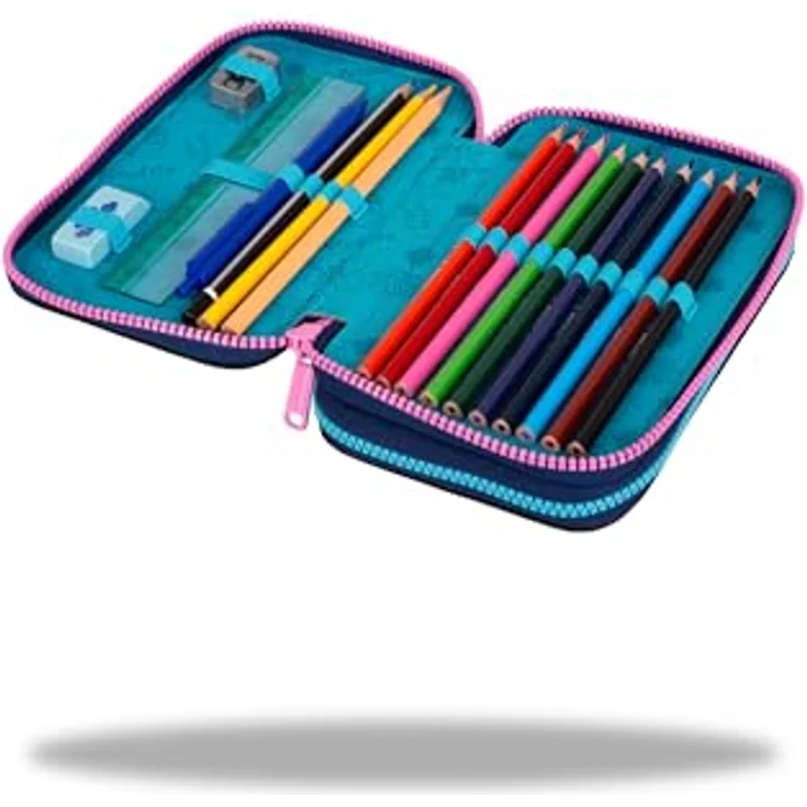 CoolPack Federmäppchen Etui JUMPER 2, STITCH, geräumig mit 12 Buntstiften, 18 Farbmarkern und hochwertigem Polyester – Bild 2
