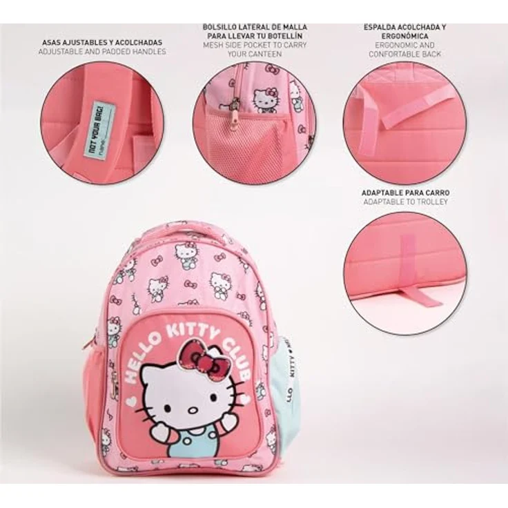Cerdá Hello Kitty Kindergartenrucksack, rosa, 42 cm, robust und ergonomisch für Kinder ab 3 Jahren – Bild 3