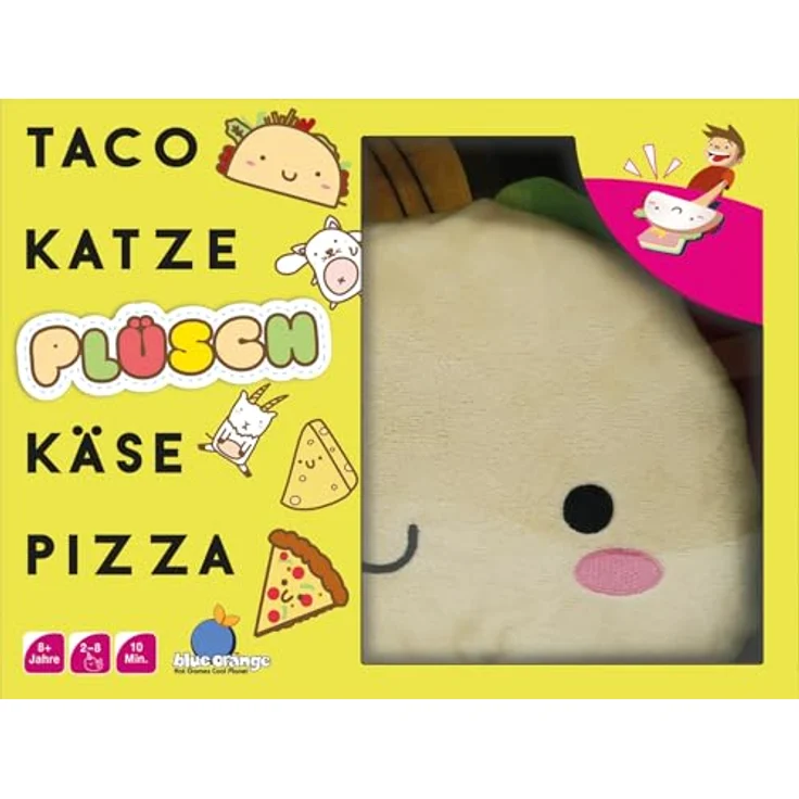 Asmodee Taco Katze Plüsch Käse Pizza, inkl. Taco-Plüsch-Handschuh für das verrückte Reaktionsspiel – Bild 2