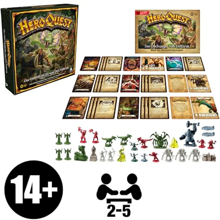 Avalon Hill HeroQuest Der Dschungel von Delthrak Abenteuerpack, Rollenspiel - Deutsche Version, 29 detaillierte Miniaturen, 16 Herausforderungen – Bild 2