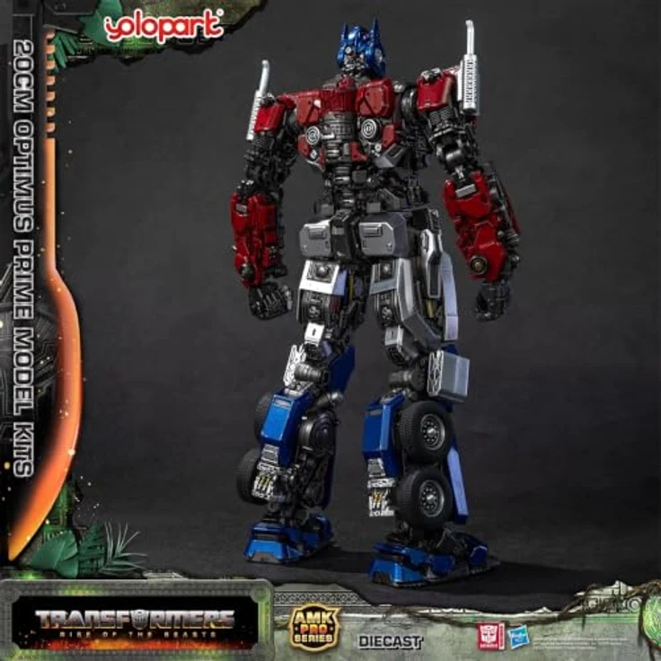 YOLOPARK Transformers: Rise of the Beasts: Optimus Prime – Sammelfigur mit Metallic-Lackierung, dynamischem Pose-Modus und magnetischen LED-Lichtern – Bild 5