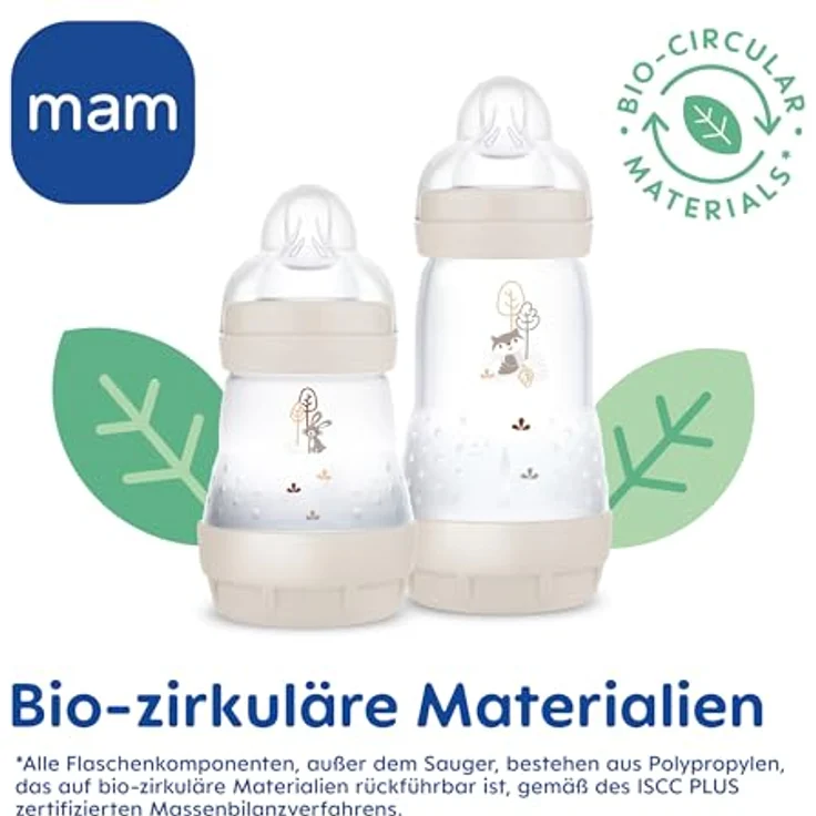 MAM Babyflasche Easy Start Baby Weithalsflasche mit SkinSoft Trinksauger, Antikolik, Mint/Creme/Rosa, 160/260ml, auslaufsicher, Weithalsformat – Bild 12