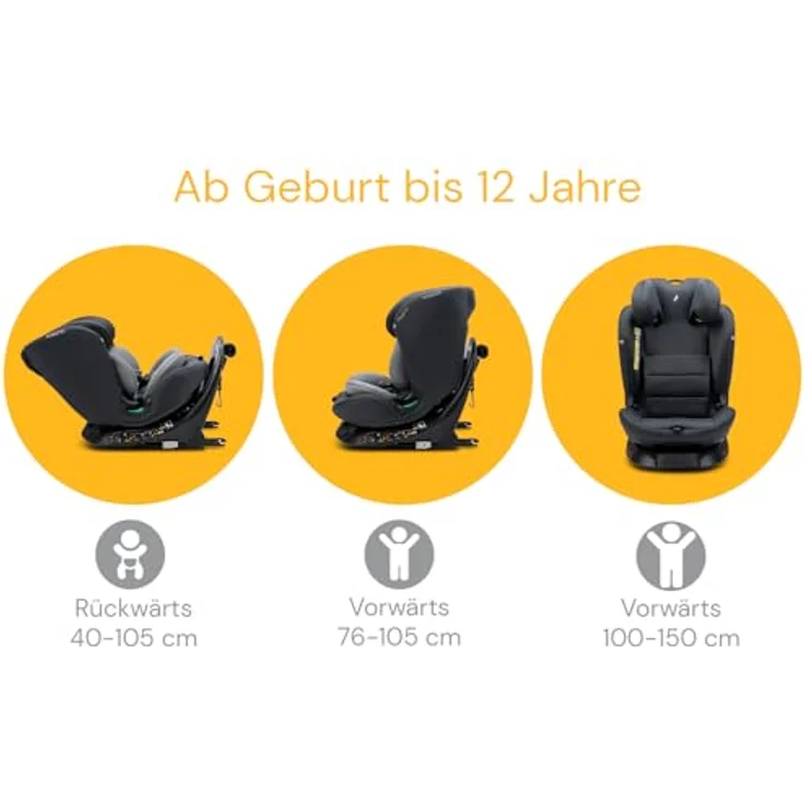 Osann Autokindersitz Floyd360, 360° drehbar mit Isofix und Top-Tether, für Kinder von 40 cm bis 150 cm, ab Geburt bis 12 Jahre – Bild 5