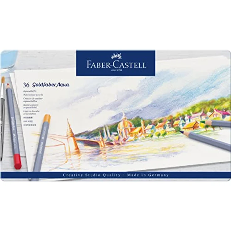 Faber-Castell 114636 - Aquarellstifte Goldfaber, 36-teiliges Buntstifte Set, bruchsicher, vollständig wasservermalbar – Bild 2