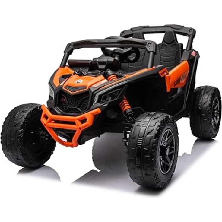 ES-TOYS Can Am Maverick UTV, Kinderfahrzeug Elektroauto mit 2x200W Motoren, Orange, integriertem MP3-Player und Fernbedienung – Bild 7
