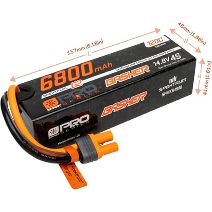Spektrum 14.8V 6800mAh 4S 120C Smart G2 Pro Basher LiPo Battery: IC5 für ferngesteuerte Fahrzeuge – Bild 4
