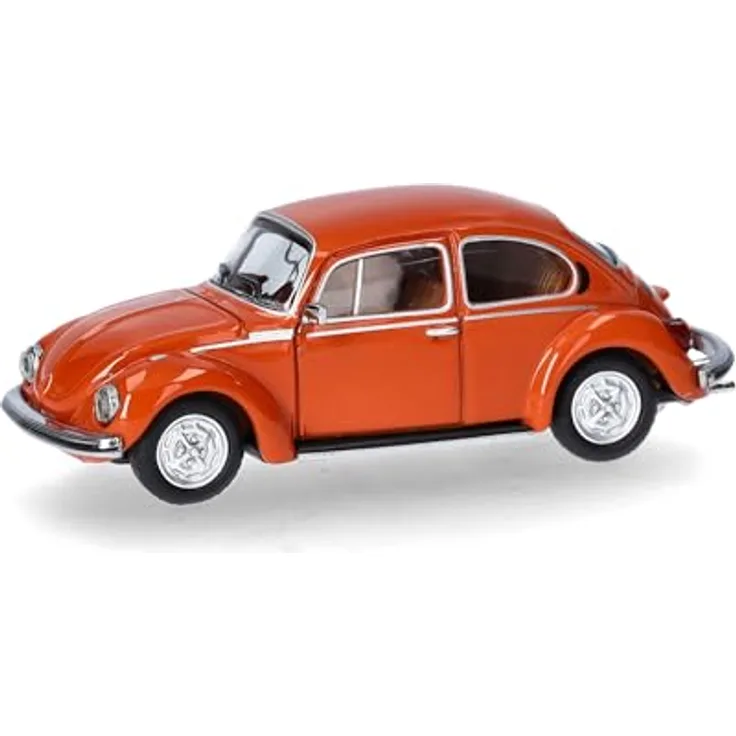 Herpa 421096-002 H0 PKW Modell Volkswagen Käfer 1303, detailgetreu, leuchtorange, 1:100 Maßstab