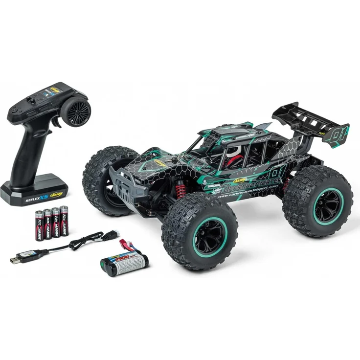 Carson 1:10 XS Offr.Fighter Cage 100%RTR türkis (RTR Ready-to-Run)