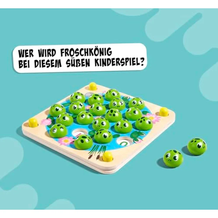 Noris Mein Frosch Memo-Spiel, Legespiel mit Holzfröschen für Kinder – Bild 6
