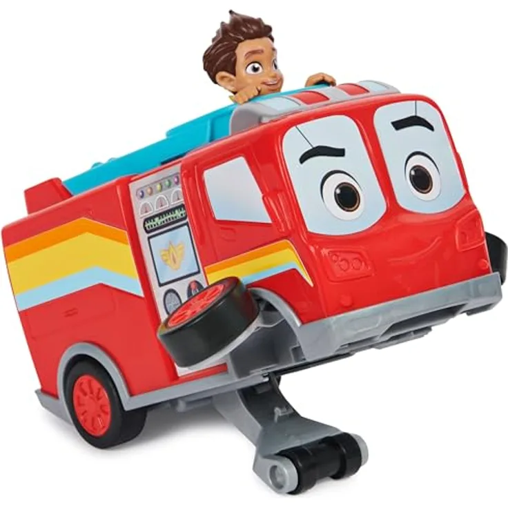 Swim Ways Disney Junior Firebuds, BO and Flash Feuerwehrauto Spielzeugfahrzeug mit Rückzugfunktion und Wheelie Action, Kinderspielzeug ab 3 Jahren, rot