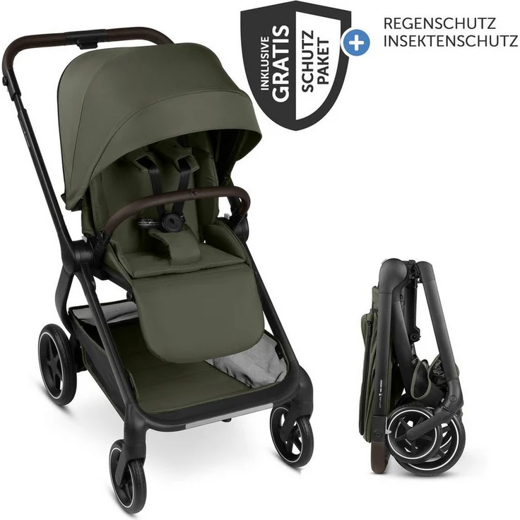 ABC Design Sport-Kinderwagen City Life - Avocado, höhenverstellbar mit Liegefunktion, Regenschutz und Insektenschutz, bis 22 kg