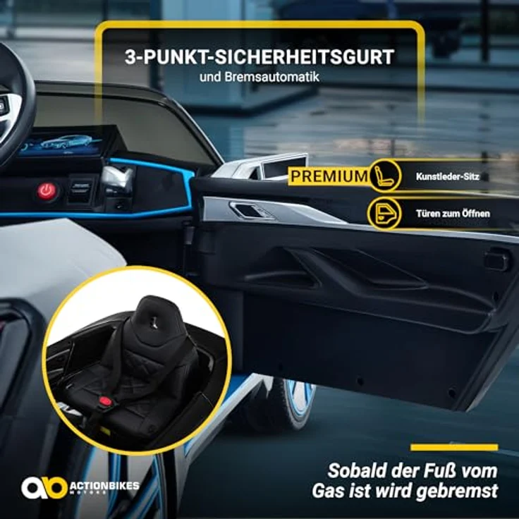 Actionbikes Motors Kinder Elektroauto BMW i4 Premium | 2,4 Ghz Fernbedienung - Lizenziert - Kinderauto elektrisch - Elektrofahrzeuge - Spielzeugauto - Elektro Auto für Kinder ab 3 Jahre – Bild 4