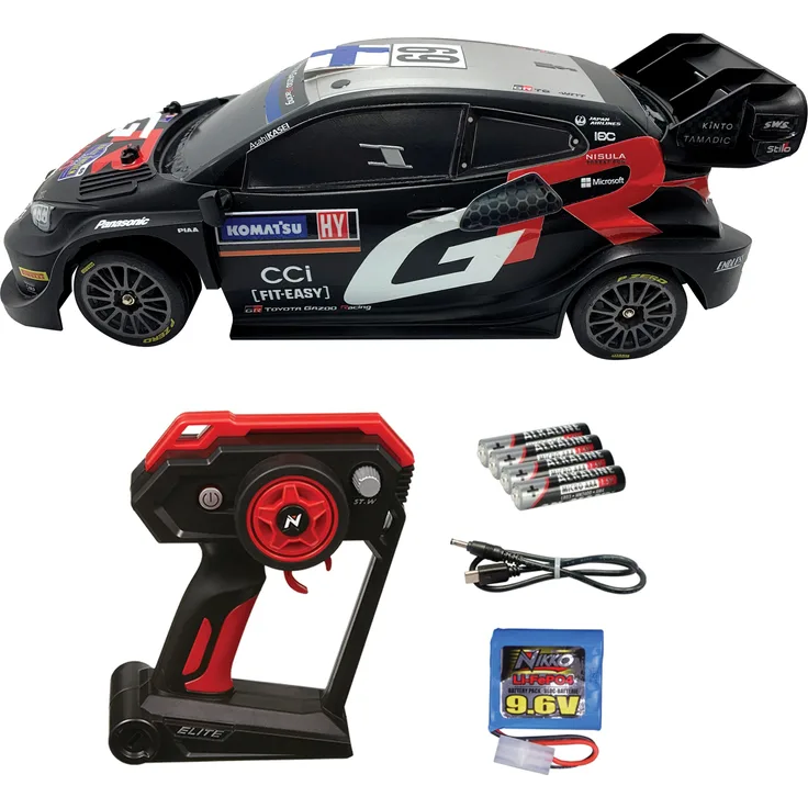 Nikko Toyota GR Rally #69 Kalle Rovanperä, ferngesteuertes Auto im Maßstab 1:14 mit präziser Steuerung und 360-Drive-Motor