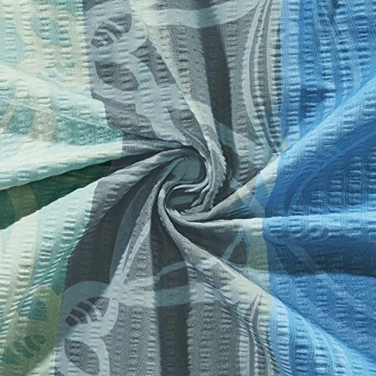 Erwin Müller Bettwäsche, Bettgarnitur Seersucker 100% Baumwolle blau-grau Größe 155x200 cm (40x80 cm) - bügelfrei, mit praktischem Reißverschluss, temperaturausgleichend (weitere Farben, Größen) – Bild 4