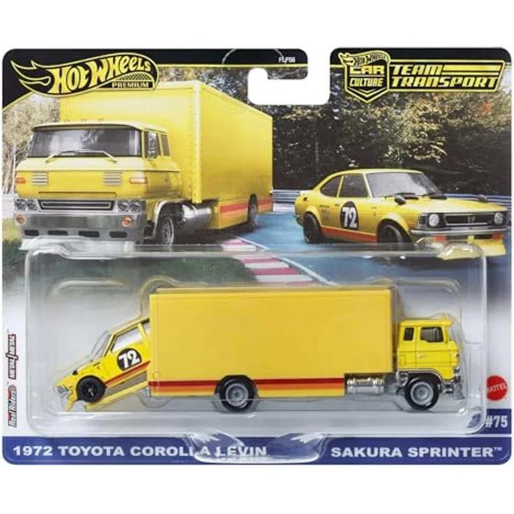 Hot Wheels Premium Car Culture Team Transport - 1972 Toyota Corolla Levin (Sakura Sprinter) / Spielzeug mit detaillierter Lackierung und Sammlerwert – Bild 2
