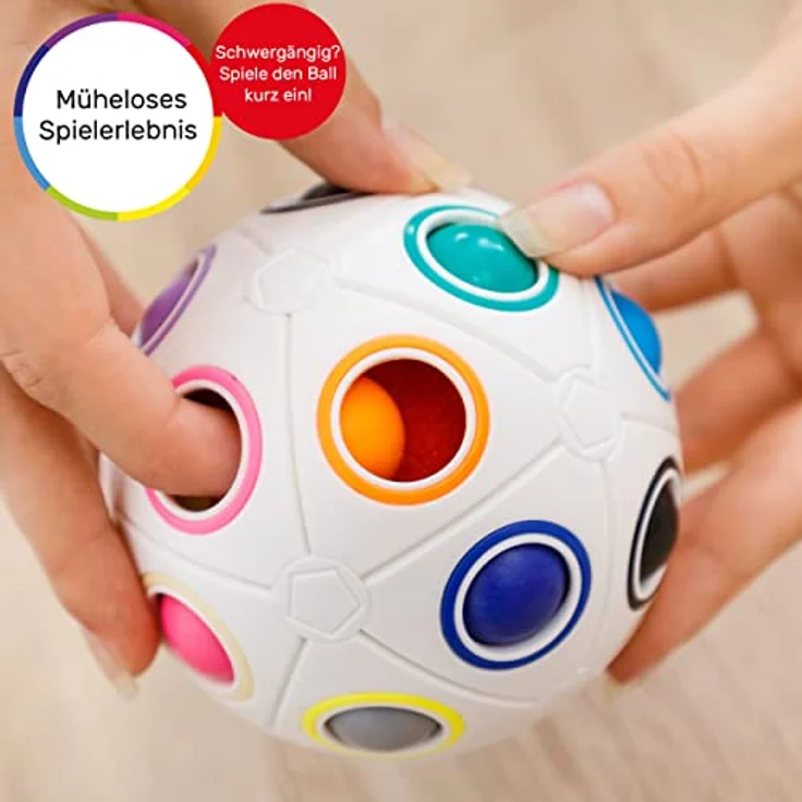 CUBIDI® Original Regenbogenball mit 19 Kugeln - Groß | Geschicklichkeitsspiel für Kinder und Erwachsene | Spannendes Knobelspiel für Mädchen und Jungen ab 6 Jahren – Bild 10