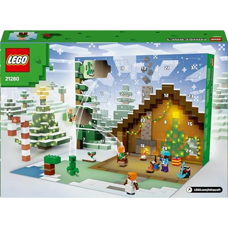 LEGO Minecraft Adventskalender 2025, 24 baubare Überraschungen mit Minifiguren Alex und Steve, ausklappbare Spielmatte – Bild 7