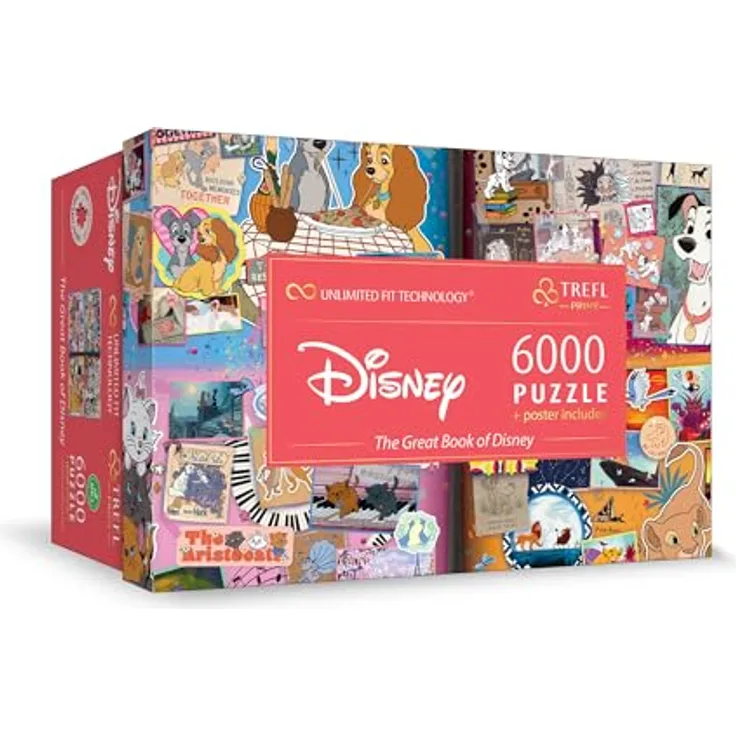 Trefl Prime Puzzle UFT: Disney, The Great Book of Disney, 6000 Elemente, Großes Spiel mit Dicken Karton, geeignet für Erwachsene und Kinder ab 12 Jahren