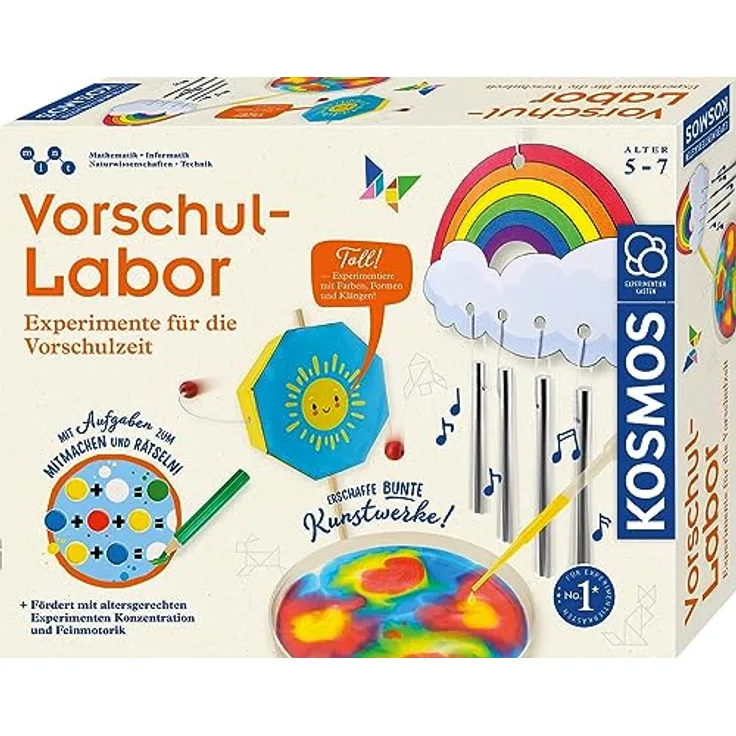 KOSMOS 602383 Vorschul-Labor - Experimente für Vorschulzeit, Experimentierkasten für Kinder ab 5 Jahren, Experimentierkasten für Vorschulkinder