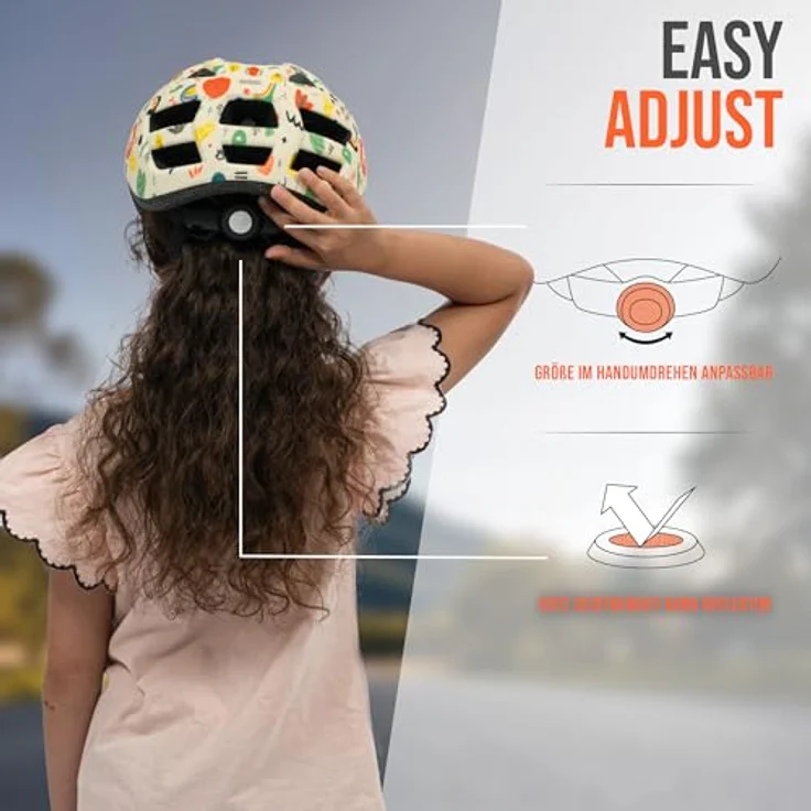 Apollo Kinder Fahrradhelm, Multisport Helm für Kinder & Jugendliche, verstellbar, ab Größe 48, für Fahrrad & Roller, trendy Farben & coole Muster, integrierter Reflektor – Bild 2