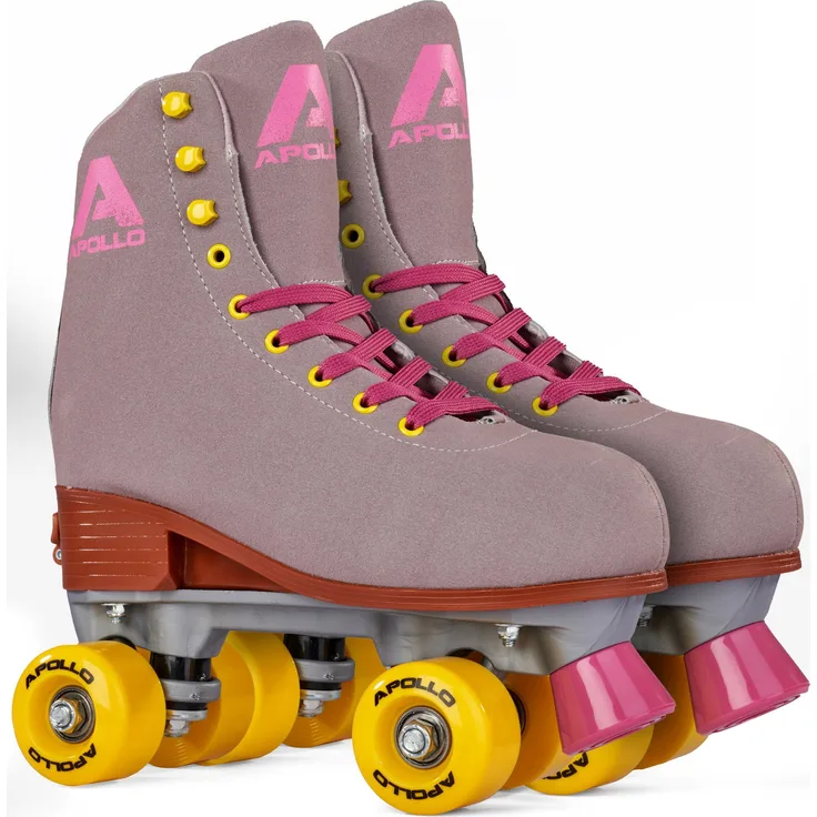 Apollo Rollschuhe Retro Discoroller, verstellbare Disco Roller Skates, größenverstellbar Rollerskates, Retro Design, schwarz
