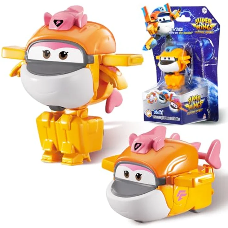 Super Wings Transformations-Flugzeug Supercharged Tiki, 5,08 cm Spielzeug-Flugzeug und Roboterfigur für Kinder ab 3 Jahren, 2-in-1 mit beweglichen Gelenken – Bild 1