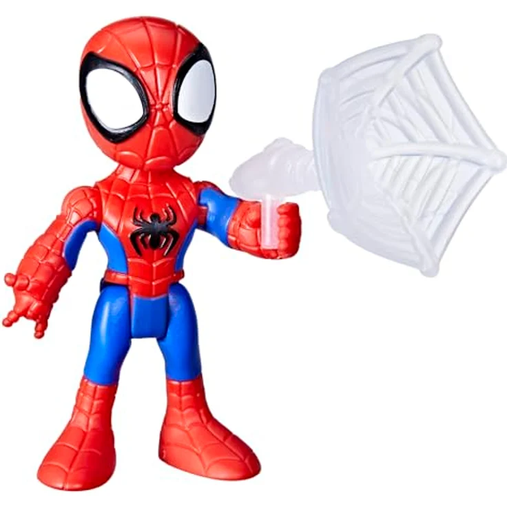 Spidey and his Amazing Friends Spidey ACSRY, 7,6 cm bewegliche Action-Figur mit abnehmbarem Netz-Accessoire, Rot, Blau, Grün – Bild 2