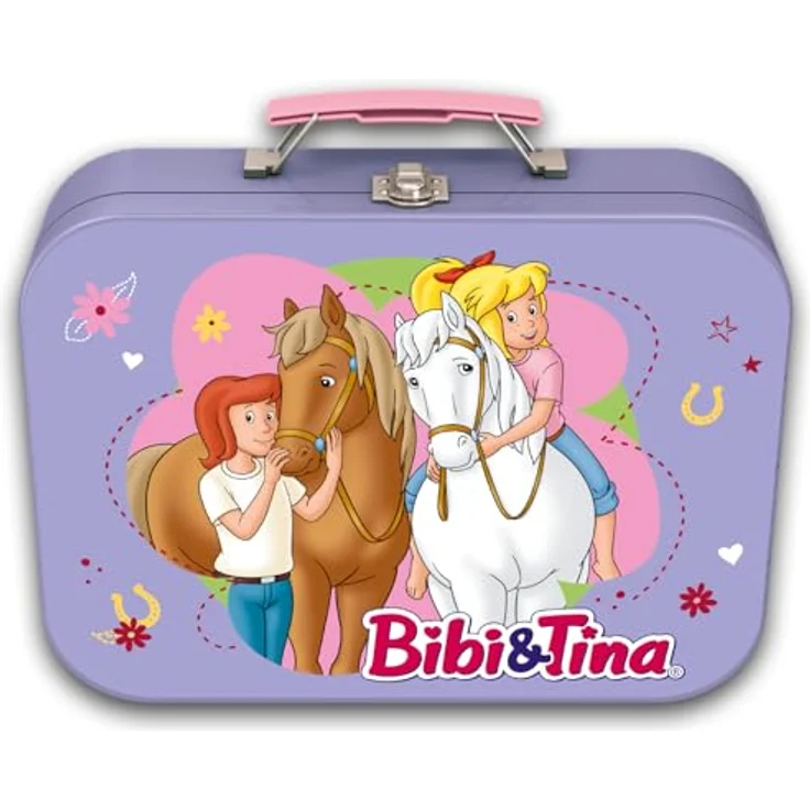Schmidt Spiele 55609 Bibi und Tina Puzzle im Metallkoffer, 4 Kinderpuzzle mit 2x100 und 2x150 Teilen, bunt, exklusiv bei Amazon – Bild 4