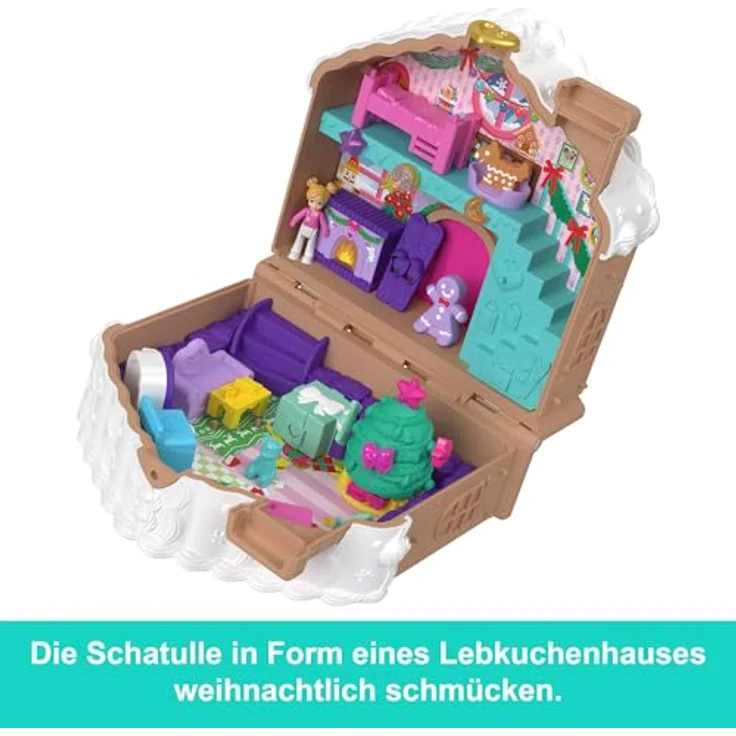 Polly Pocket Spielzeug-Adventskalender, Lebkuchenhaus mit 24 Überraschungsgeschenken und Minipuppe, für Kinder ab 4 Jahren – Bild 7
