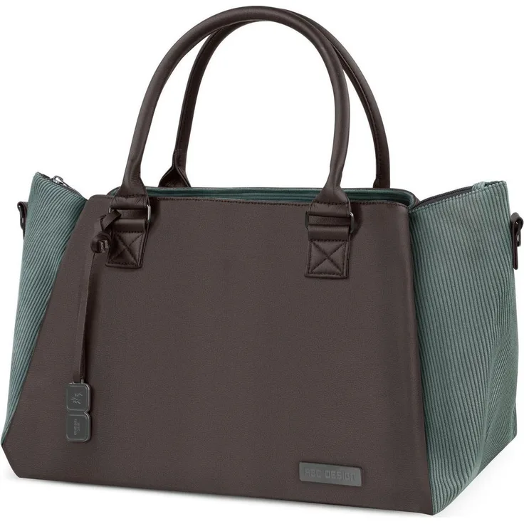 ABC Design Wickeltasche Royal Aloe, elegante Wickeltasche mit Lederelementen, 47,5 x 27 x 26 cm, inklusive Wickelunterlage und Flaschenhalter