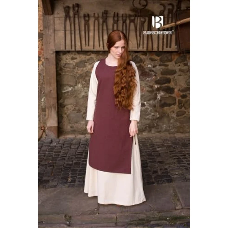 Burgschneider Überkleid Haithabu, Historisches Mittelalter-Kostüm in Braun, Unisex, Größe L aus Baumwolle – Bild 4