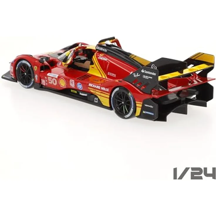 Bburago Ferrari Racing 499P, Detailgetreues 1/24 Modellauto aus Zinkguss, rot – Bild 4