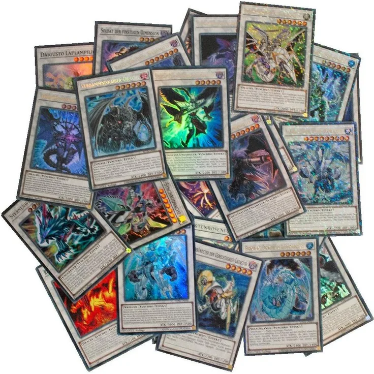 Konami Yu-Gi-Oh! 30 verschiedene Synchro-Monster, Sammelkarten in zufälligen Seltenheiten (Common, Rare, Super Rare, Ultra Rare, Secret Rare, Gold Rare) - Deutsch