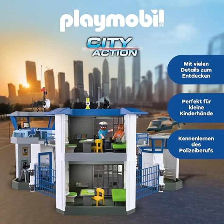 PLAYMOBIL Polizei-Kommandozentrale 71873, Polizei-Spielzeug mit Fingerabdruckscanner und Zubehör, für Kinder ab 4 Jahren, fördert Rollenspiele & Kreativität – Bild 3