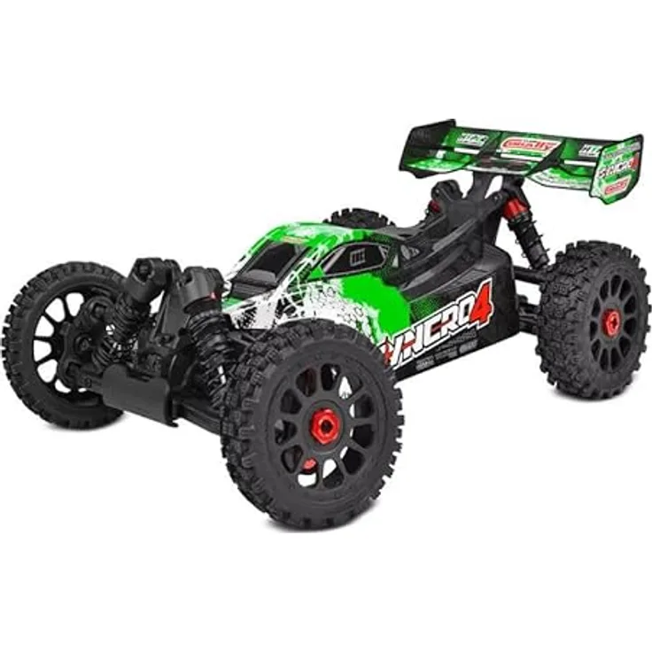 Corally RC Auto Syncro-4 RTR Grün 4WD 1:8 Buggy 3-4S Brushless Power - Ferngesteuertes Auto mit leistungsstarkem Brushless-Motor, Allradantrieb und robustem Aluminiumchassis