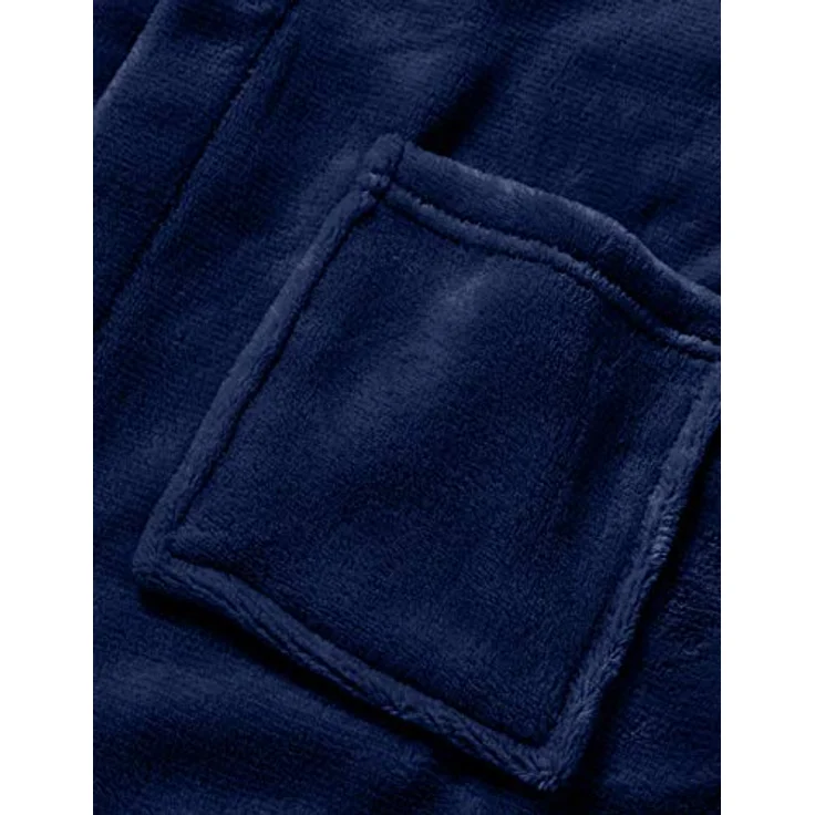 Playshoes Fleece-Bademantel uni marine – Bild 5