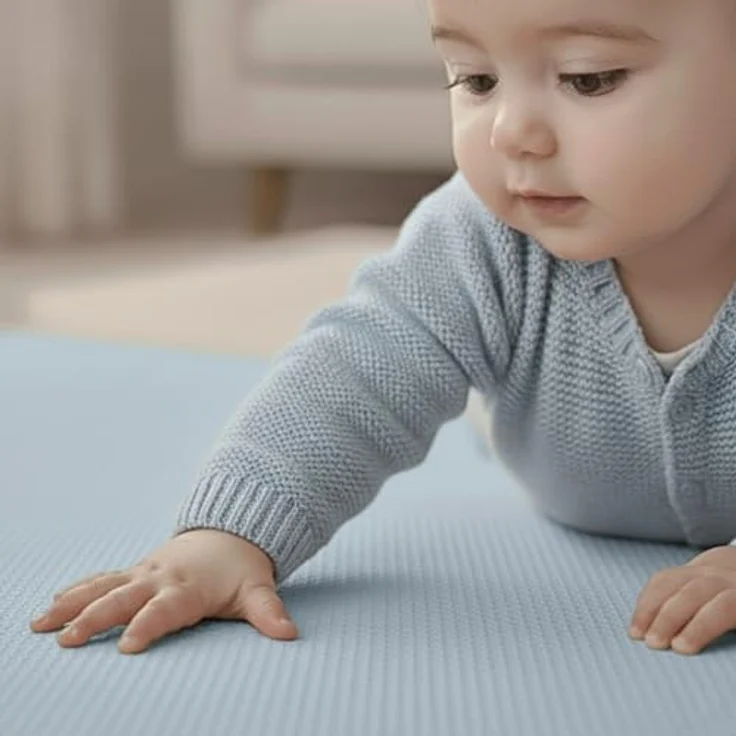 LittleTom Puzzlematte 18-teilig, Blaue Krabbelmatte 30x30 cm, BPA-frei, rutschfest und stoßdämpfend, ideal für Babys und Kleinkinder – Bild 5