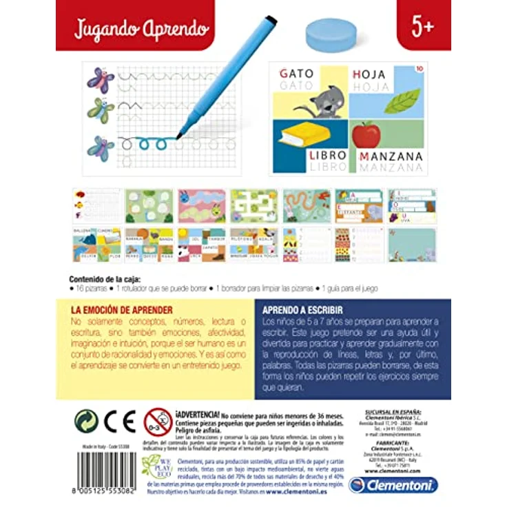 Clementoni 55308 Aprendo a escribir Set, Bunt, Lernspiel für Schreibanfänger – Bild 2