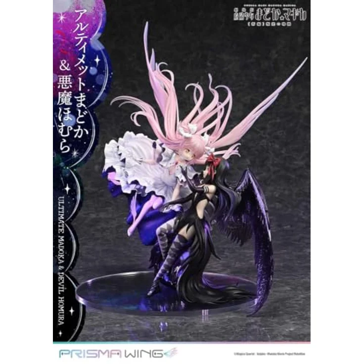 Prime 1 Studio Puella Magi Madoka Magica The Movie Rebellion Prisma Wing PVC Statue 1/7 Ultimate Madoka & Devil Homura, 43 cm, pink und schwarz mit detailreichen Designs und dynamischen Posen – Bild 5