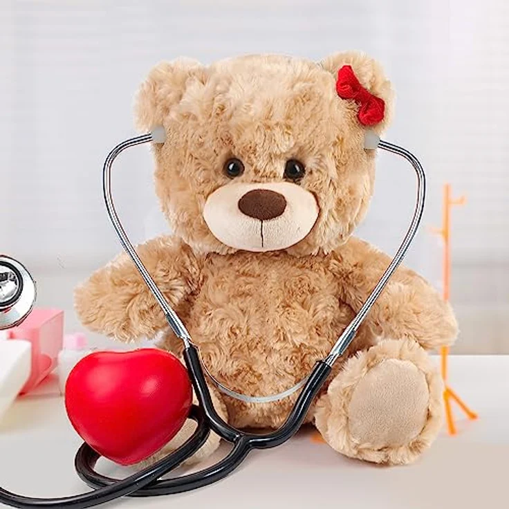 LotFancy Teddybär Plüschtier Kuscheltier 30 cm, Braunbär mit 100% recycelter Füllung, abwaschbar, Geschenk für Kinder und Freundin – Bild 3
