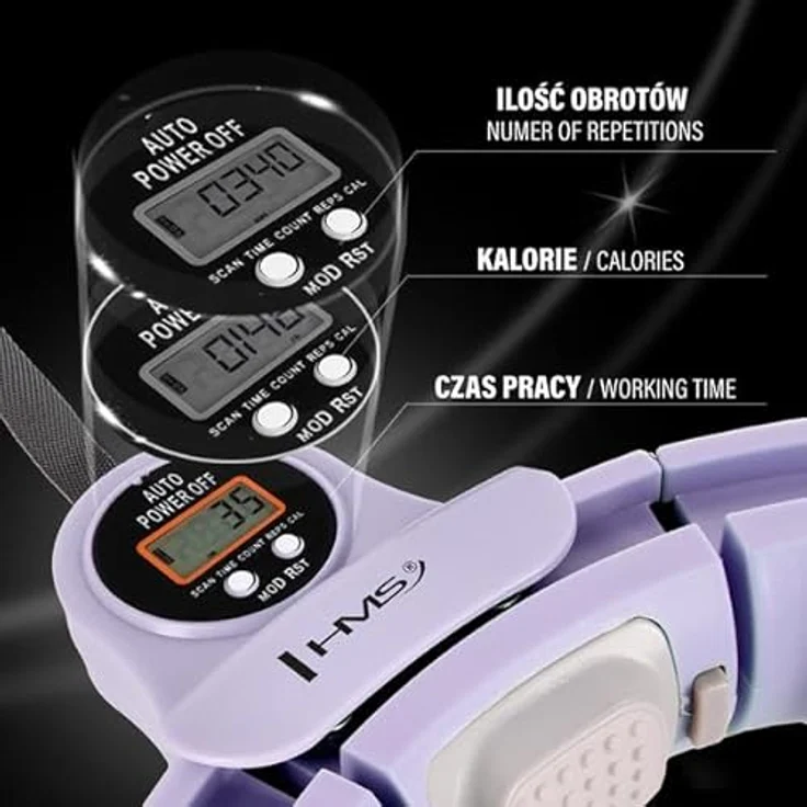 HMS Hula-Hoop-Reifen HHM13 Violett mit Magneten, Gewicht, Massagepunkten und Zähler – Bild 8