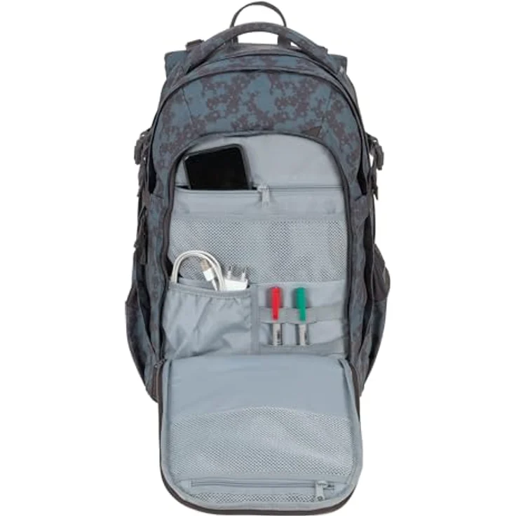 LÄSSIG BOLD Lässig Schulrucksack Bold Spots Blue, ergonomisch, höhenverstellbares Rückenteil, 30 l Volumen, mit Reflektoren, schmutz- und wasserabweisend, aus 100% recyceltem Polyester – Bild 5