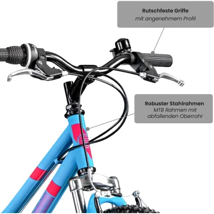 Galano GA20 Kinderfahrrad 20 Zoll 120 - 135 cm Mädchen Jungen Fahrrad ab 5 Jahre Mountainbike 7 Gänge MTB Hardtail Kinder Fahrrad blau, 26 cm – Bild 6