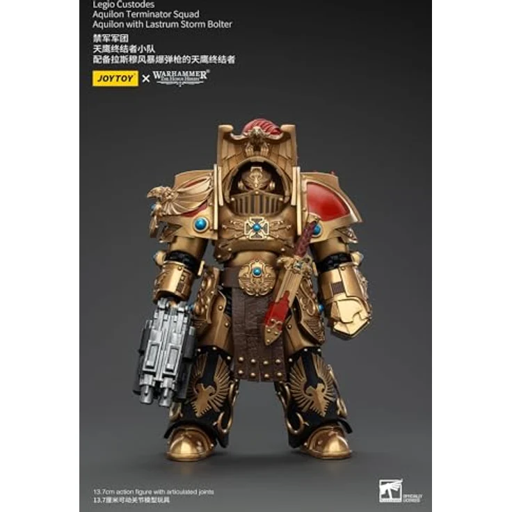 JOYTOY Warhammer The Horus Heresy Action Figure 1/18 Legio Custodes Aquilon Terminator Squad Aquilon mit Lastrum Storm Bolter, 14 cm, beweglich und detailreich mit Waffenzubehör – Bild 2