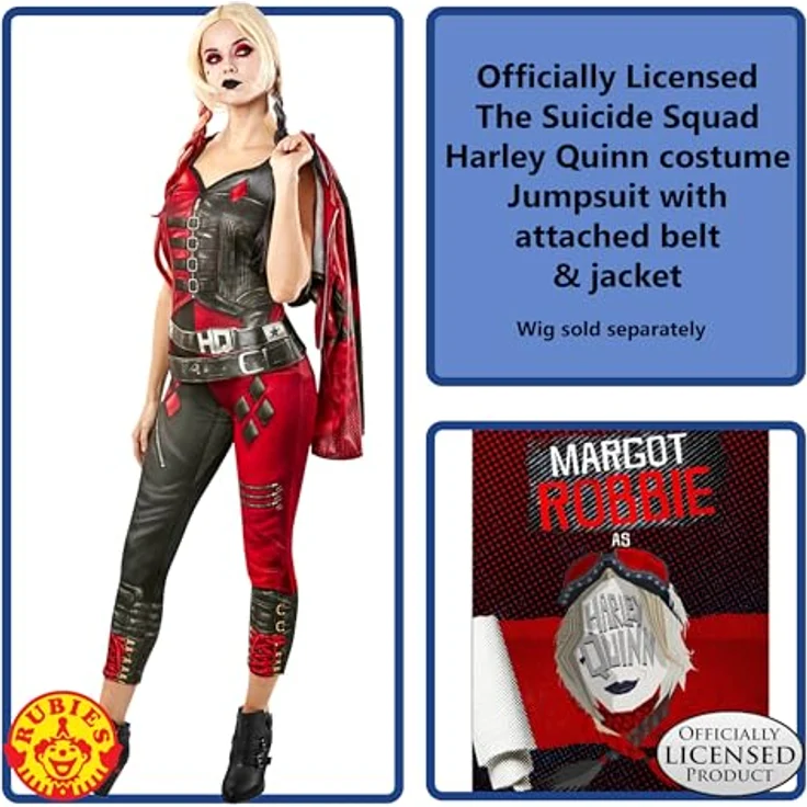 Metamorph Kostüm Harley Quinn, The Suicide Squad Anzug Größe L mit Gürtel – Bild 3